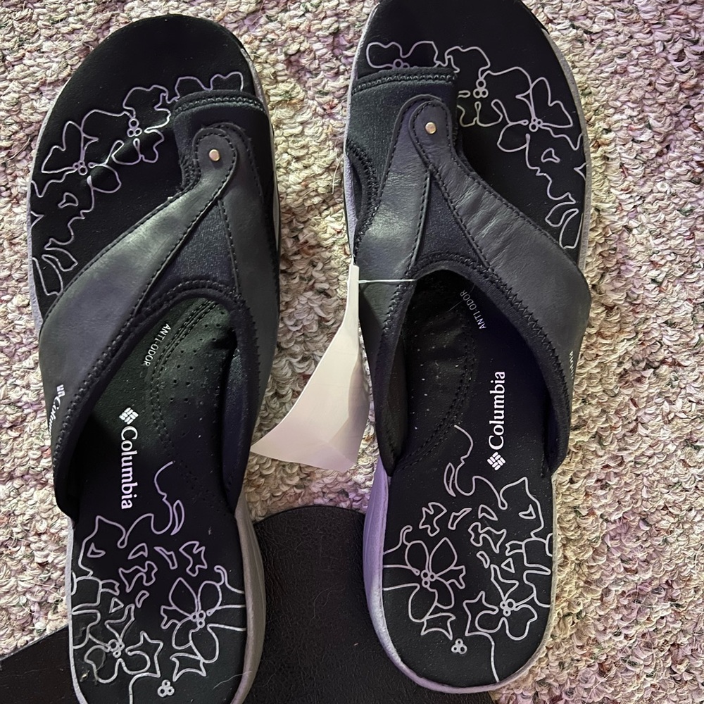 Columbia Women's Black Floral Sandals